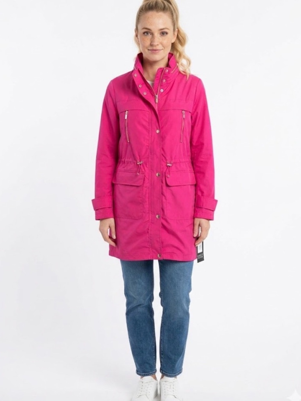 Badgley Mischka Dakota Anorak Utility Jacket in Berry - Size Large